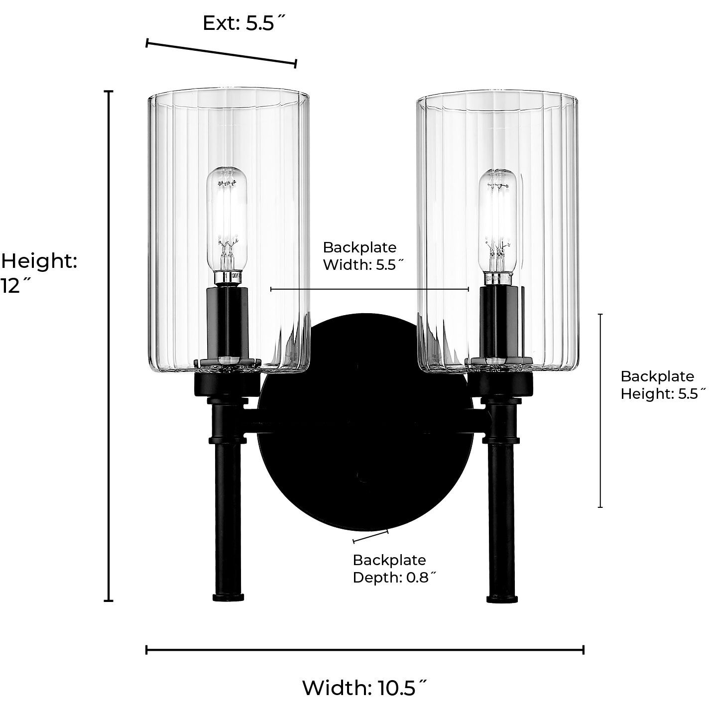 Chastine 2 Light 10.5 inch Polished Nickel Bathroom Vanity Light Wall Light